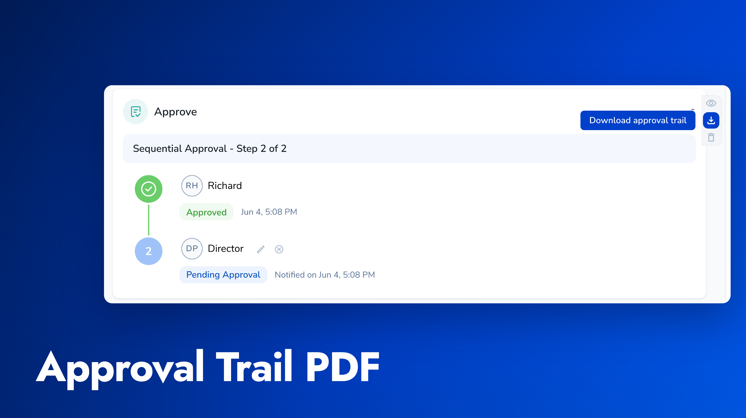 Download the approval trail as a PDF