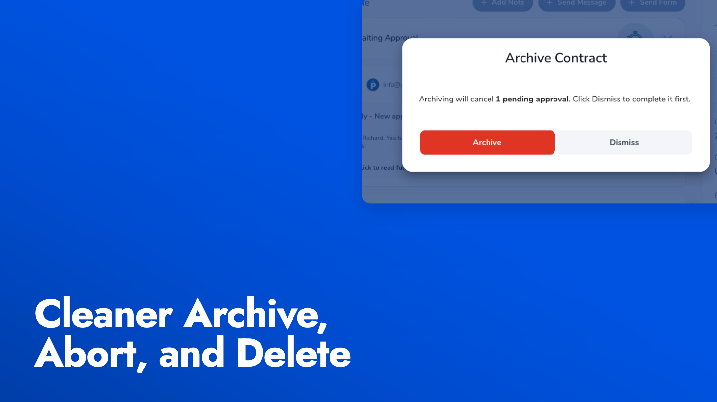 Cleaner Archive, Abort, and Delete