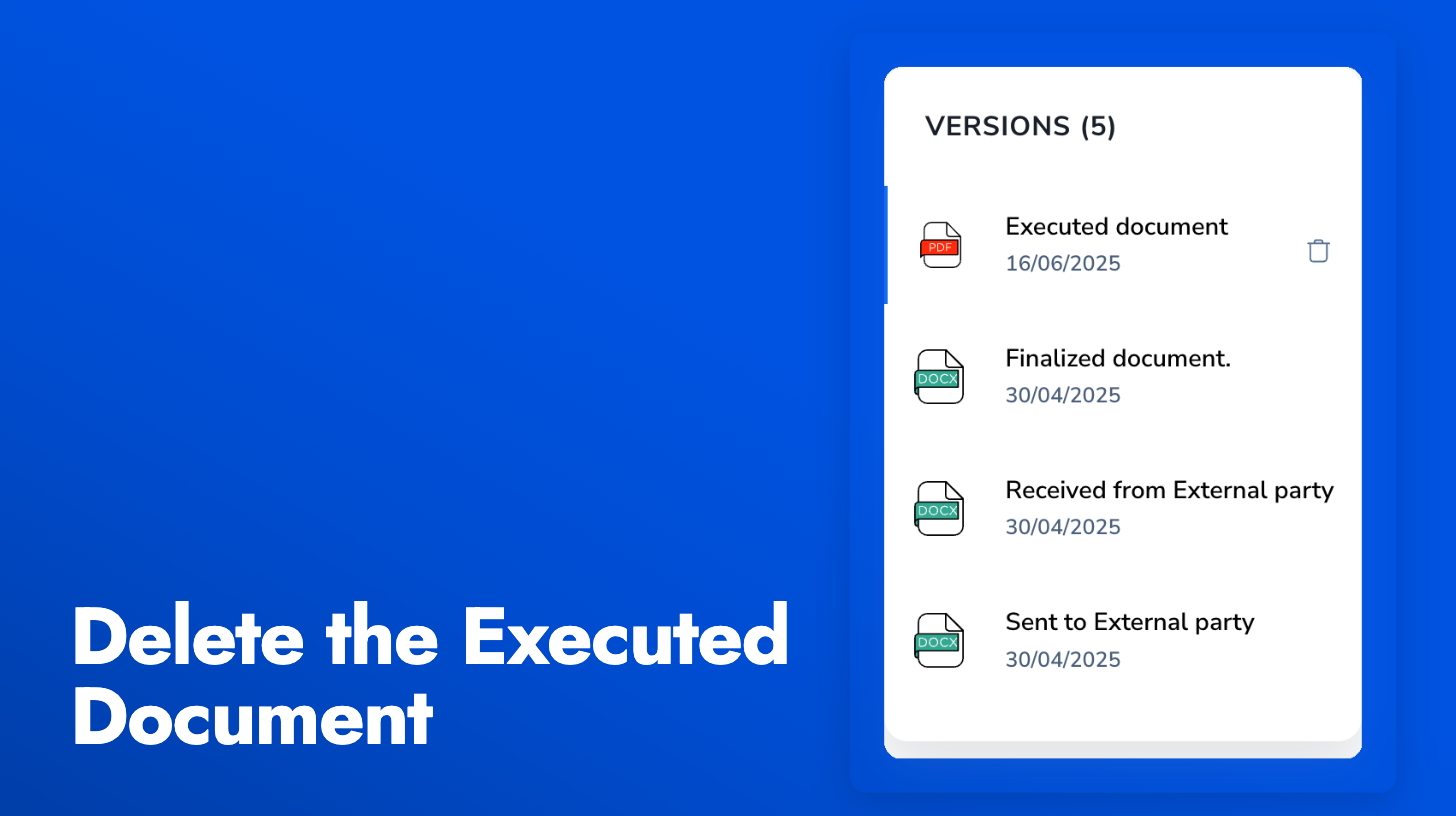 Delete the Executed Document