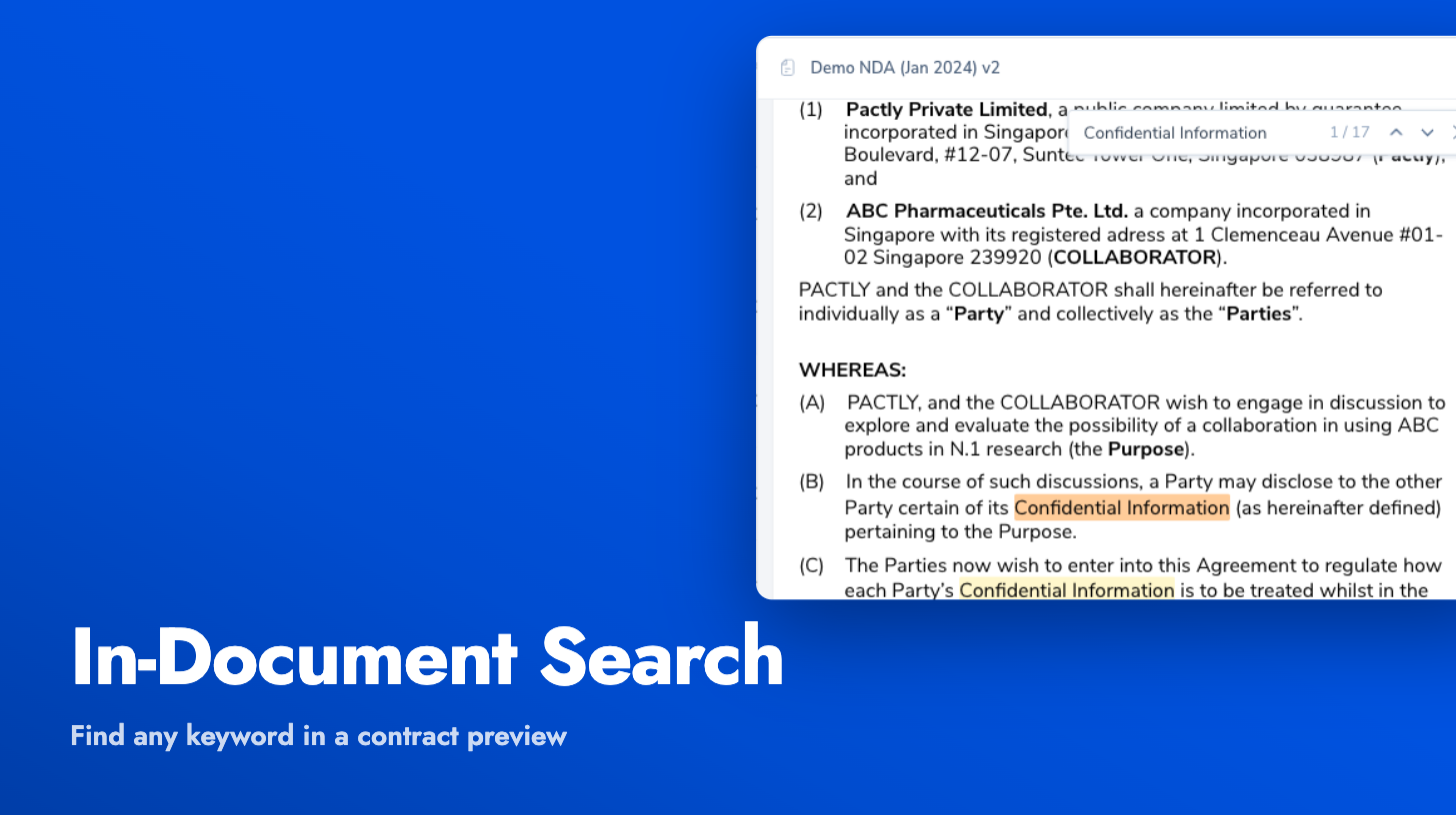 Search within the document preview