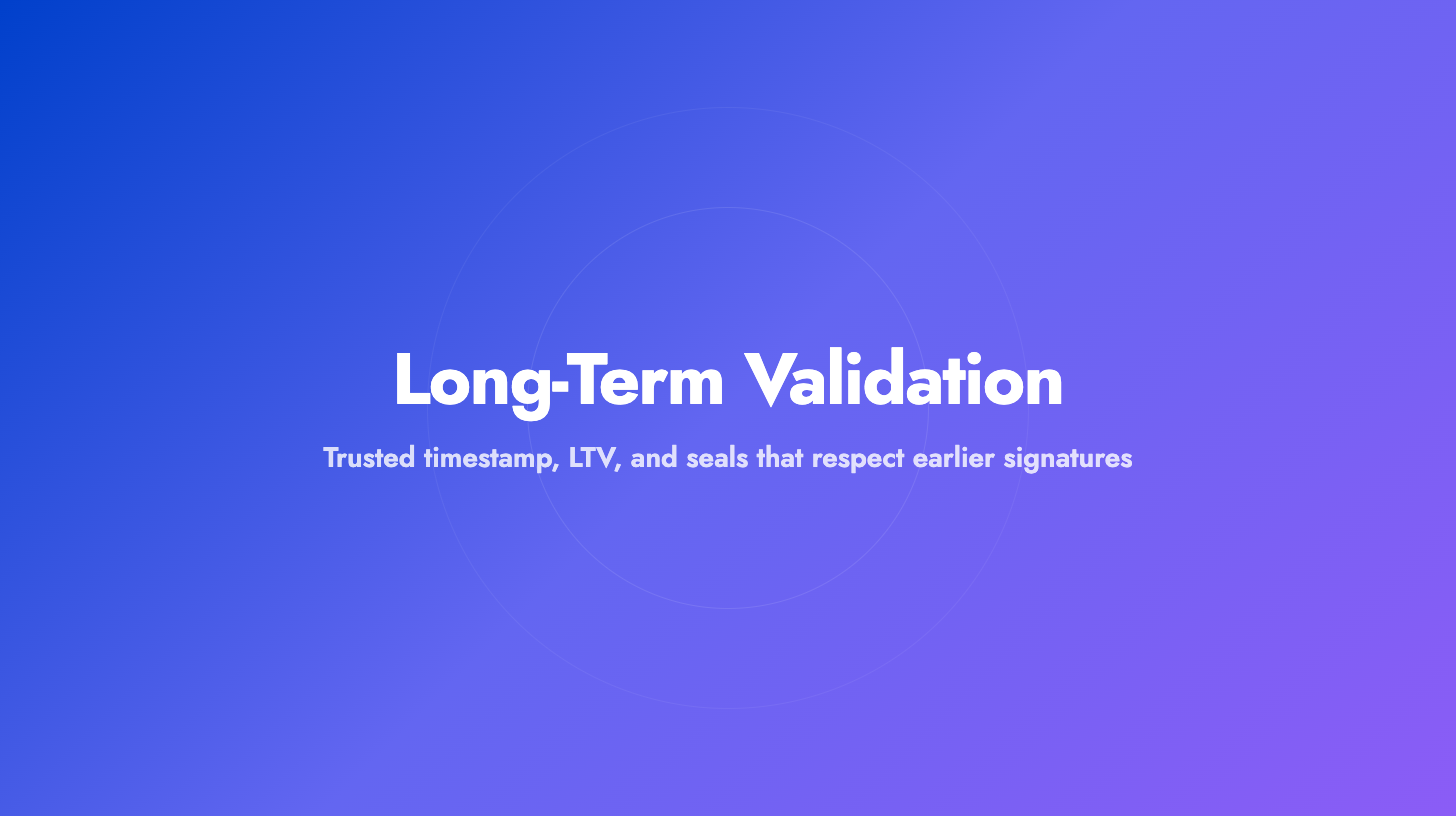 Long-term validation on Pactly E-Signatures seals