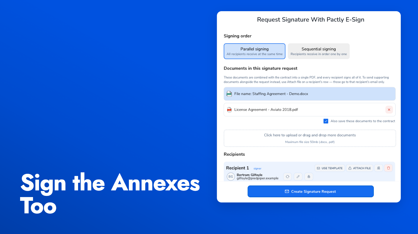 Add supporting documents to a Pactly E-Signatures request