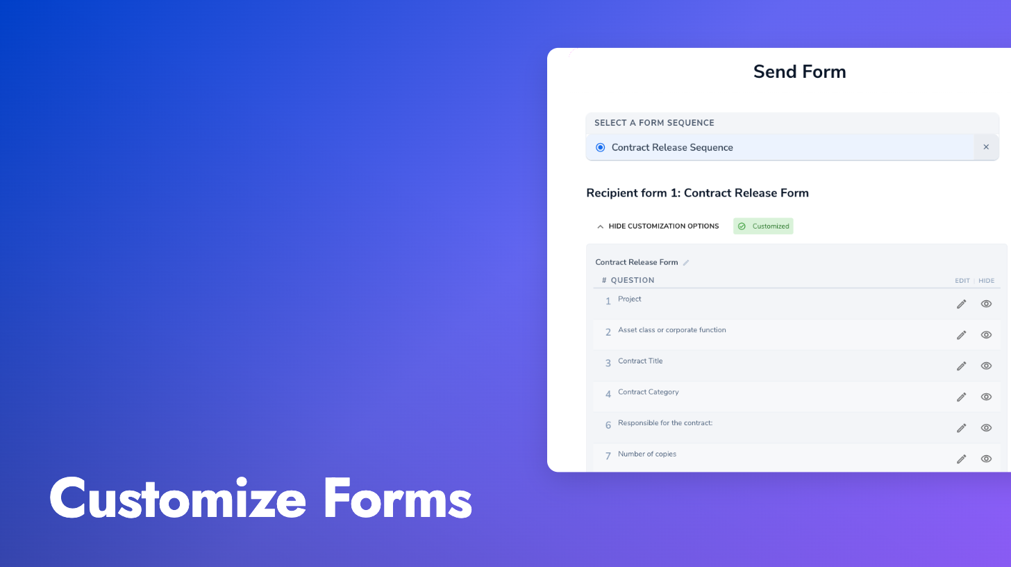 Per-Send Form Customization