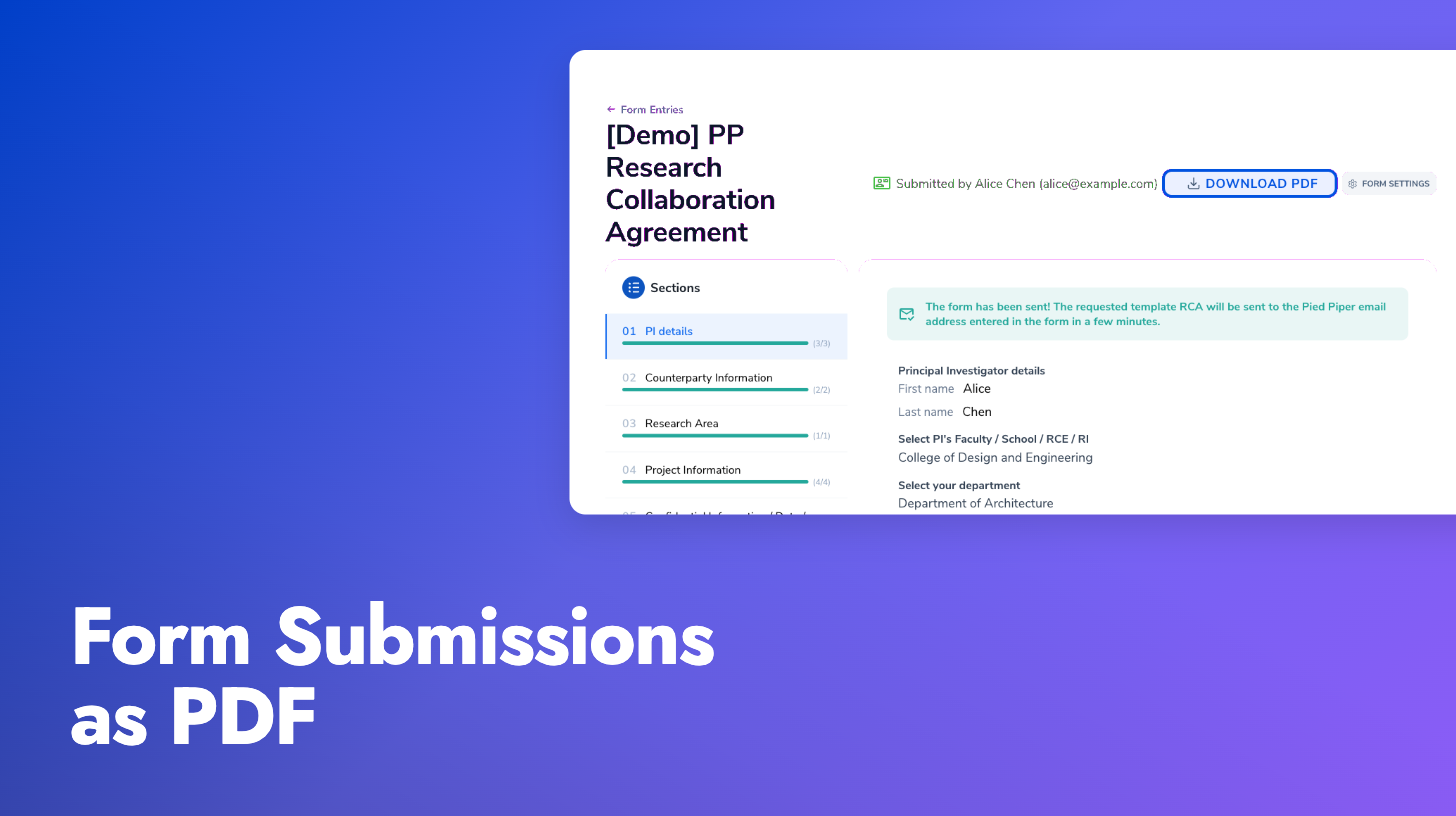 Form Submission PDF Download