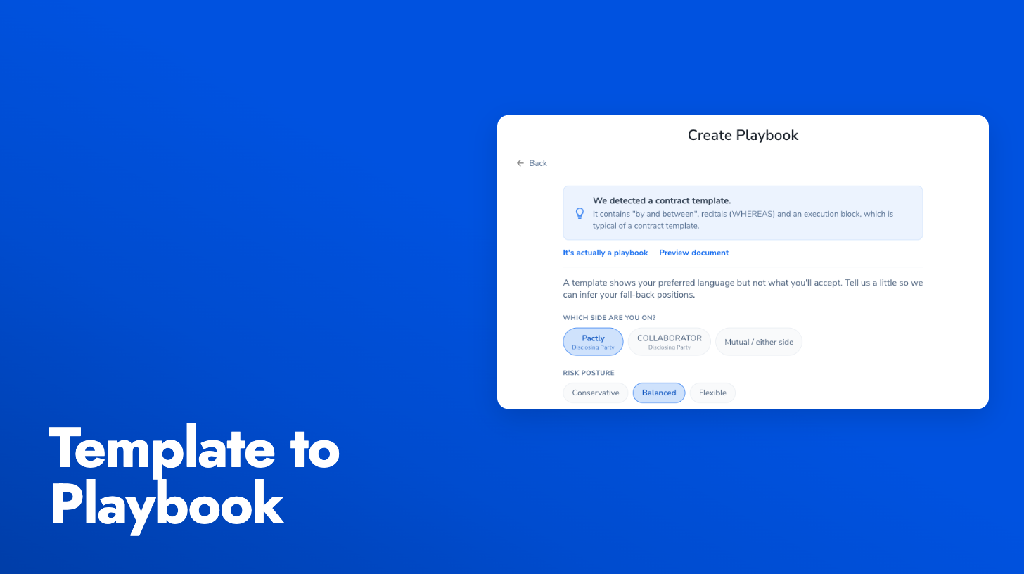 Turn a Contract Template into a Playbook