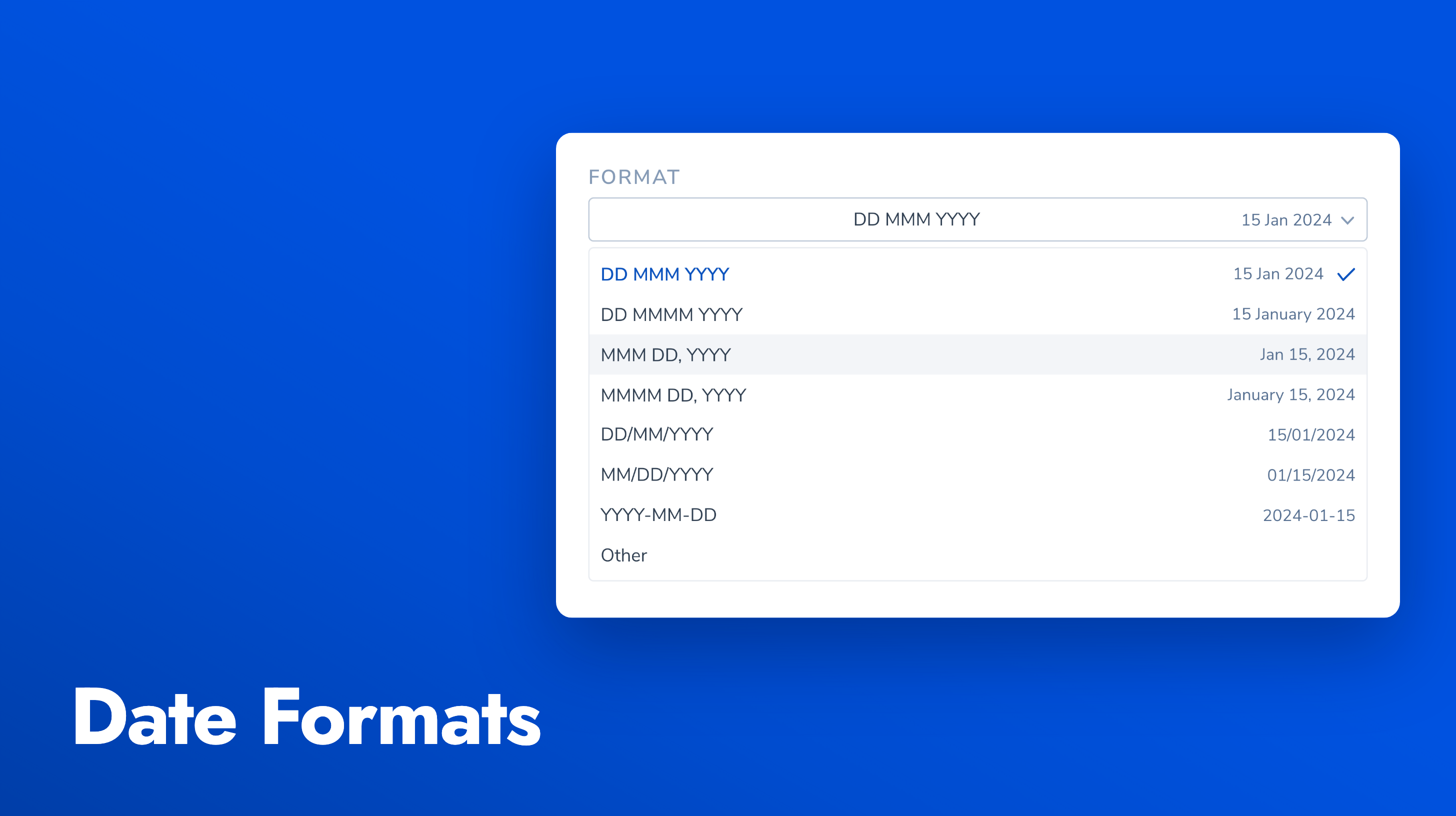 Pick a date format for a column