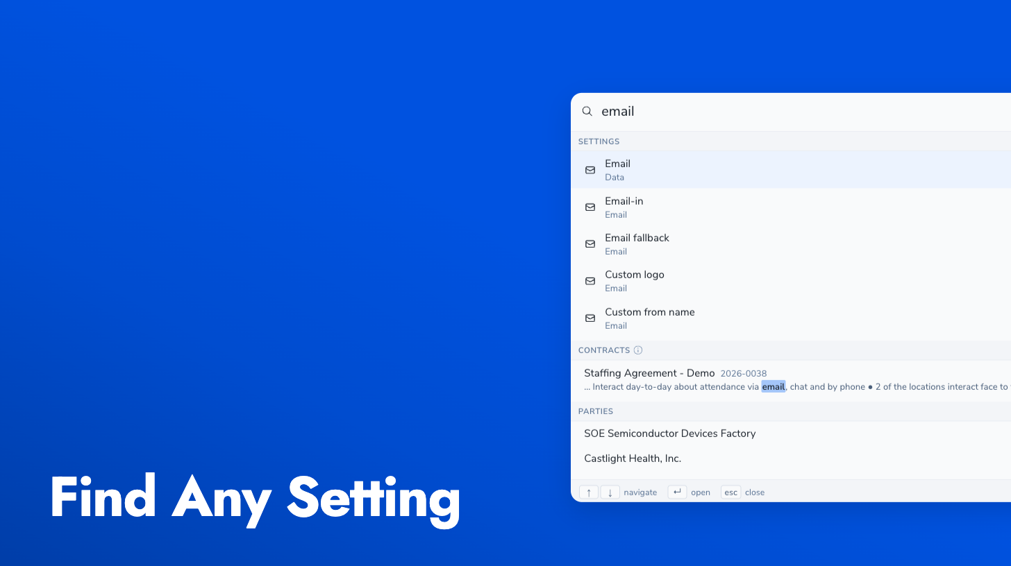 Settings results in the Ctrl+K search palette