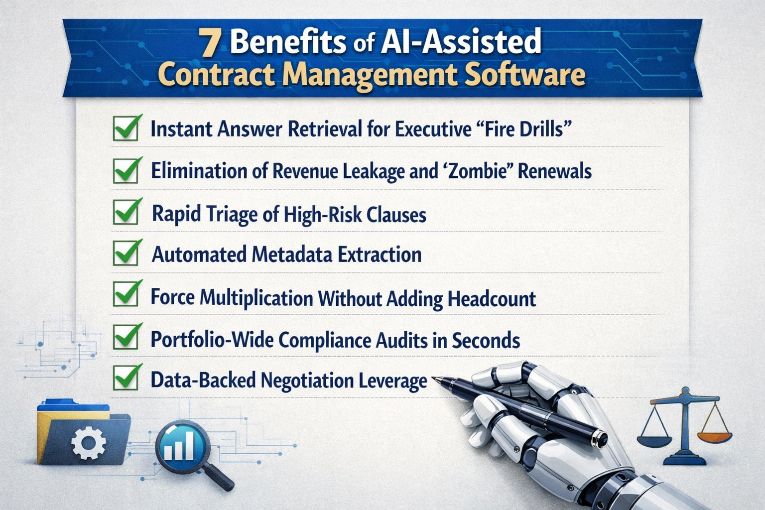 Discover 7 reasons to shift toward AI-assisted contract lifecycle management systems and move from being a document gatekeeper to a proactive strategist.