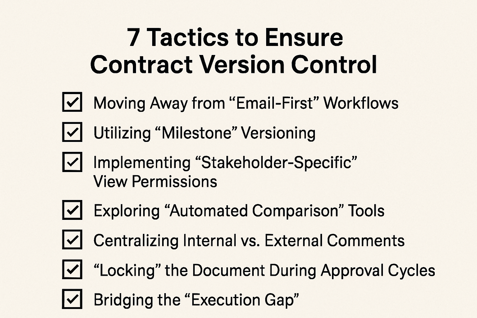 Discover 7 tactics to ensure contract version control and maintain document integrity in complex, multi-stakeholder deals.