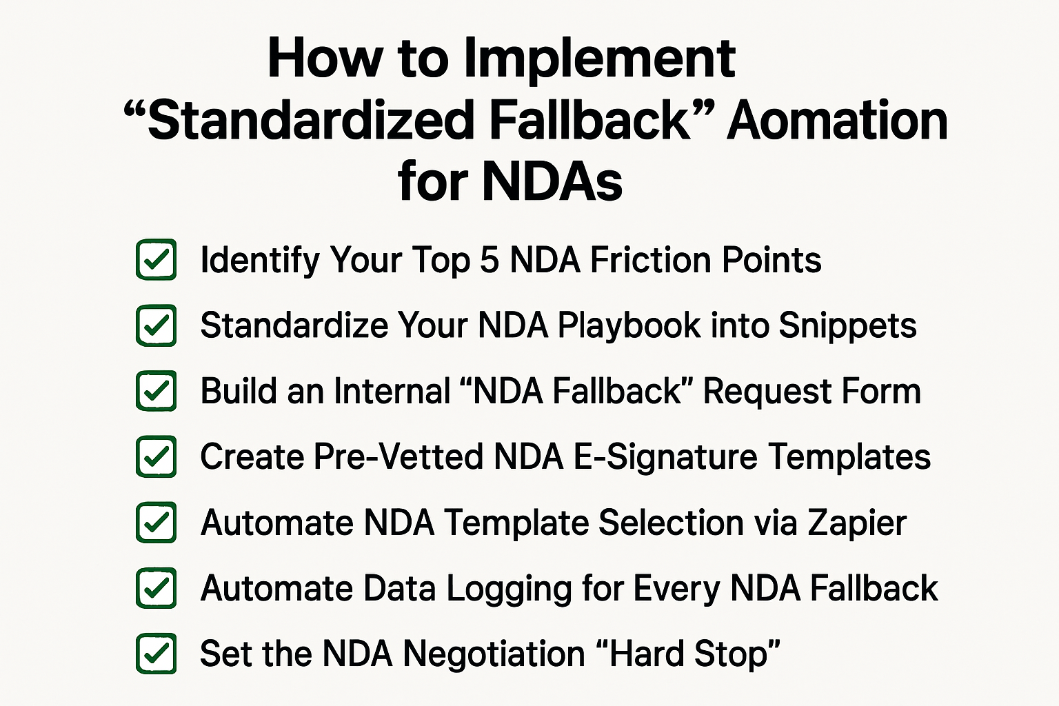Follow these 7 steps to automate NDA fallbacks and keep your small legal team focused on complex deals.