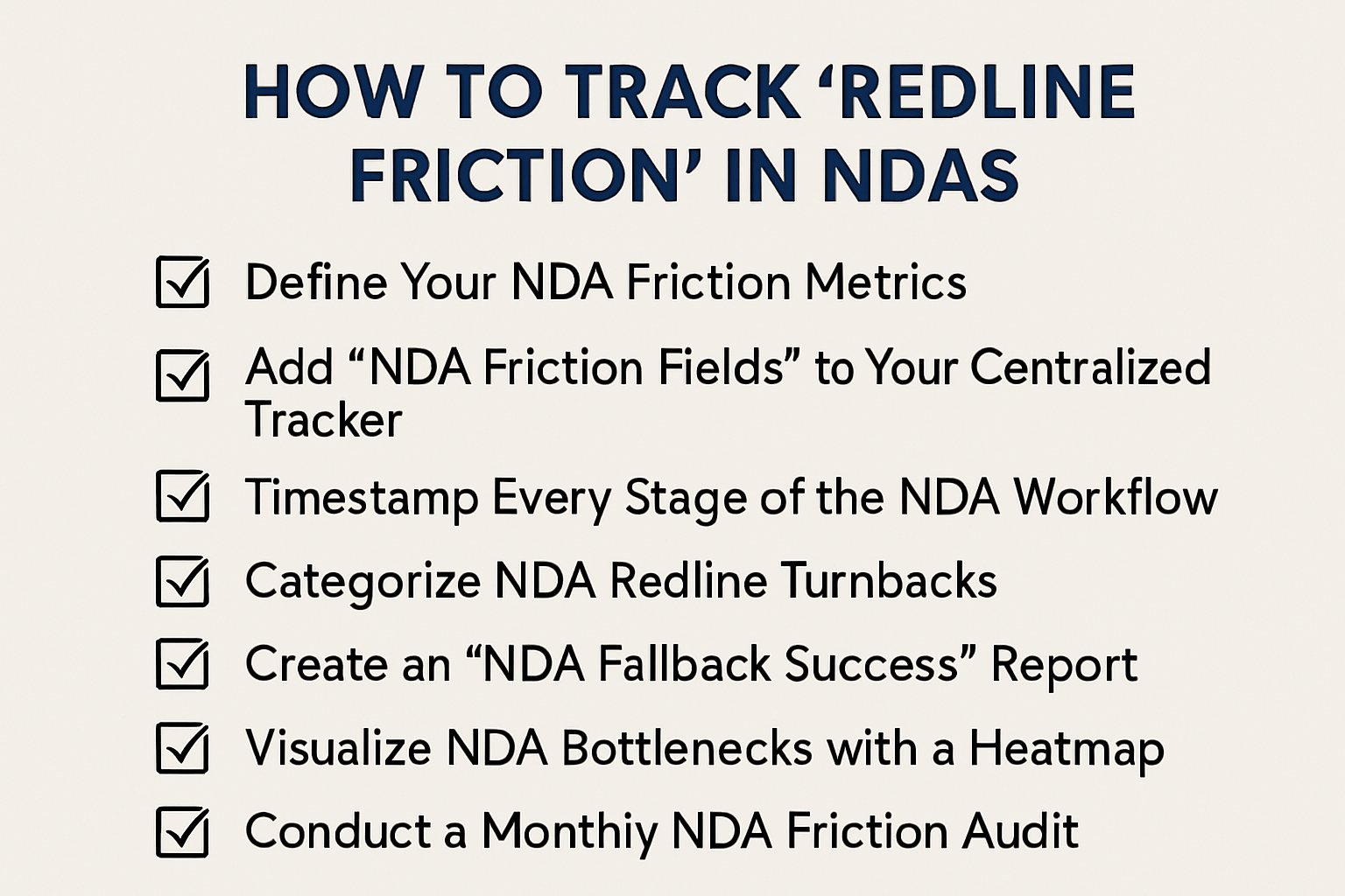Follow these 7 steps to track NDA redline friction and identify bottlenecks in your legal workflow.