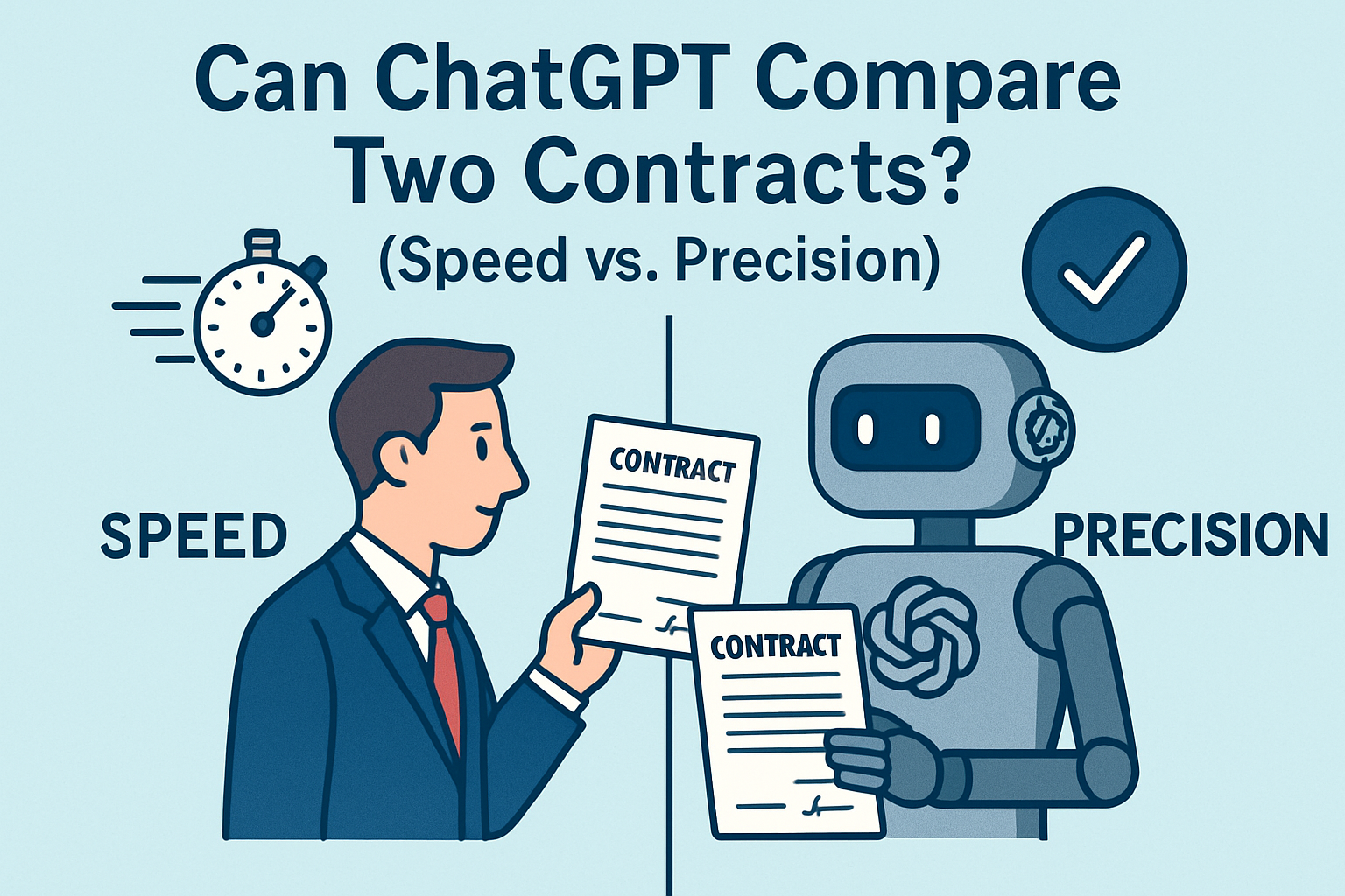 Can ChatGPT Compare Two Contracts? (Speed vs. Precision)