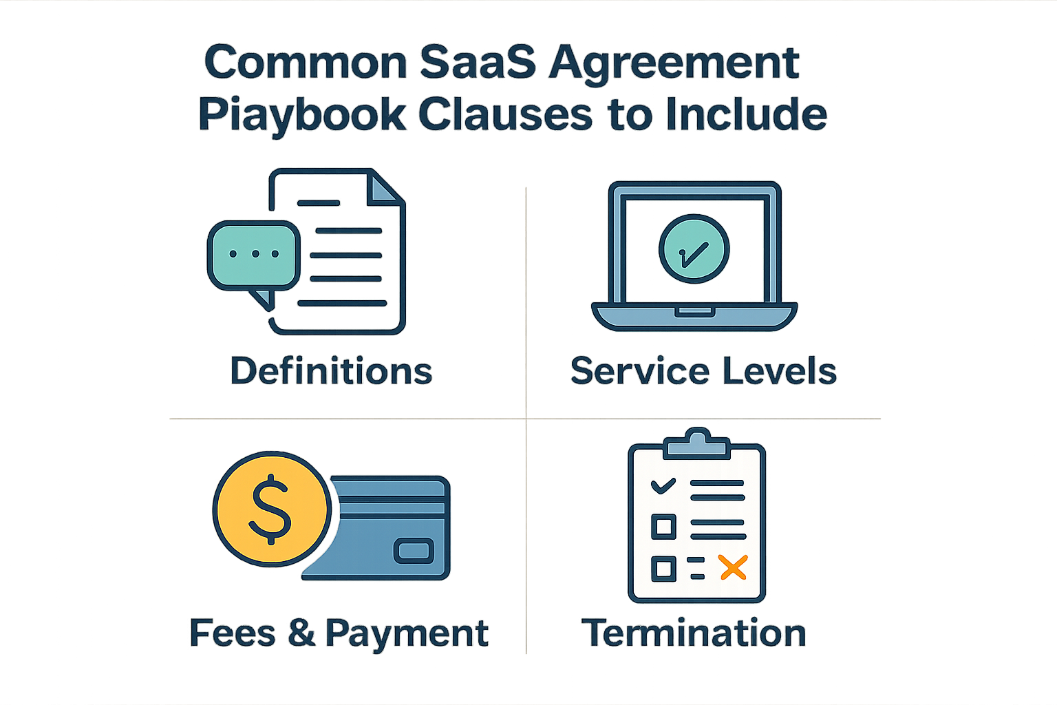 Discover the essential clauses for your SaaS Agreement Playbook. Learn how to standardize data security, uptime SLAs, and renewal price caps to protect your company from vendor lock-in and hidden costs.