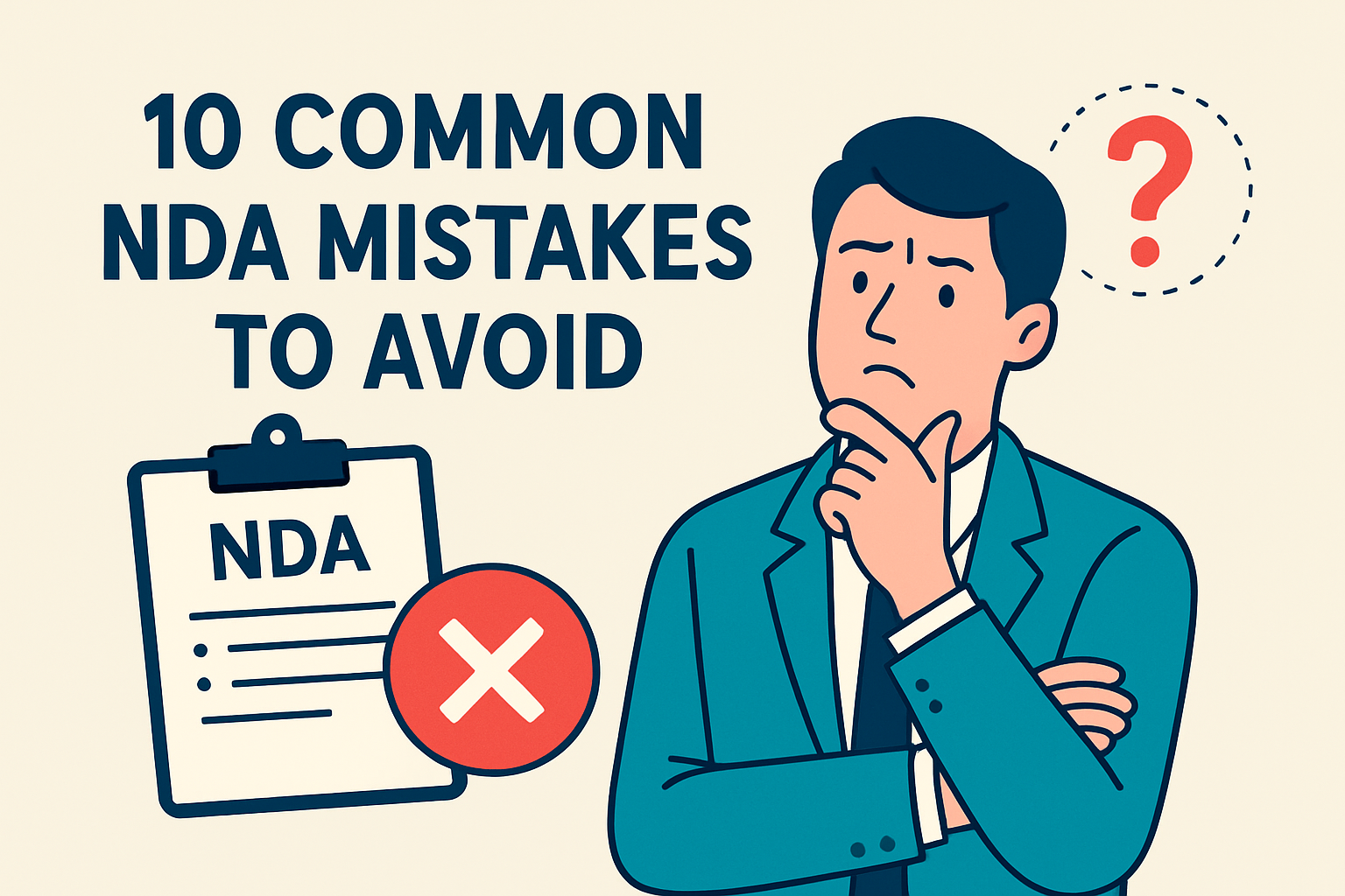 Discover the 10 most common NDA mistakes to avoid in 2026, from indemnification traps to missing AI training clauses.
