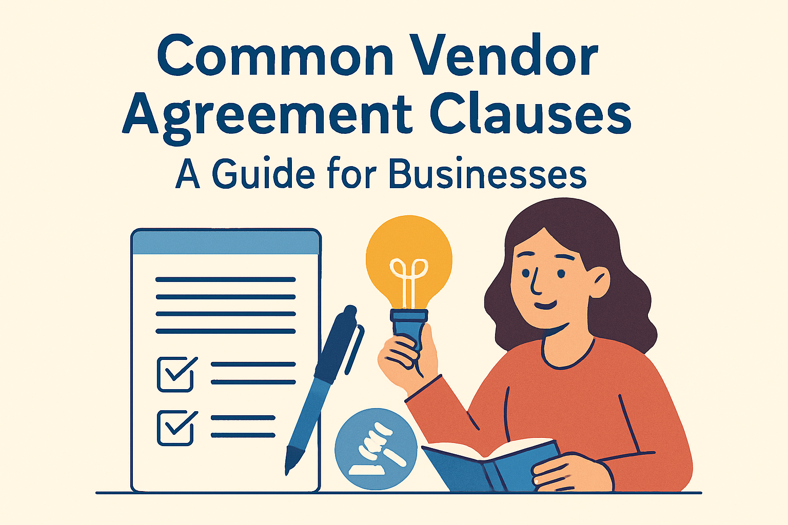 What are the most important clauses to include in a vendor agreement? From Scope of Work and SLAs to Indemnification and Termination rights, use our Vendor Agreement Checklist to protect your business.