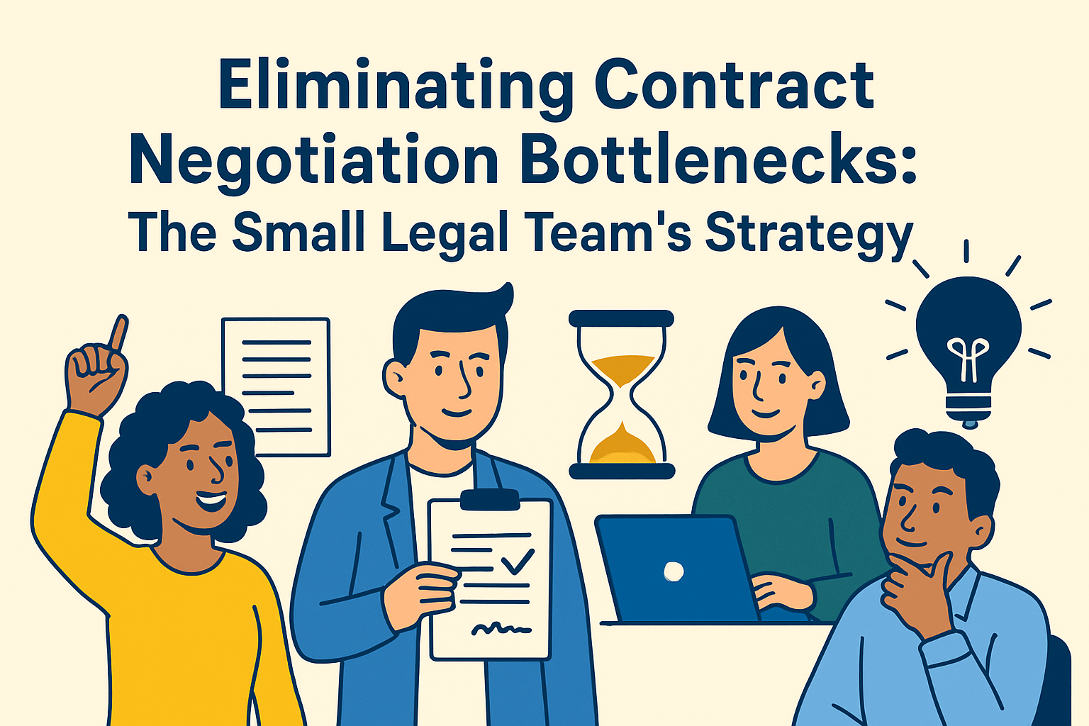 Learn how to reduce contract negotiation bottlenecks with a 4-stage workflow + strategies for legal guardrails, self-service templates, and AI-ready playbooks.