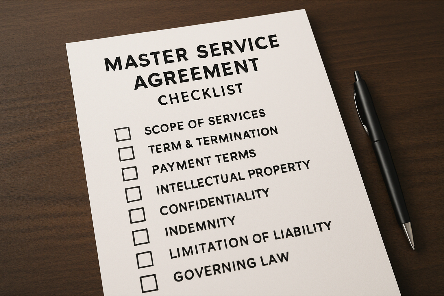 Master Service Agreement Checklist