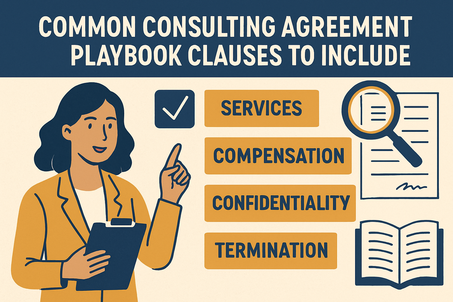 Master the 5 essential clauses for your Consulting Agreement Playbook. Learn how to standardize IP ownership, liability super-caps, and termination rights to protect your company’s assets and speed up negotiations.