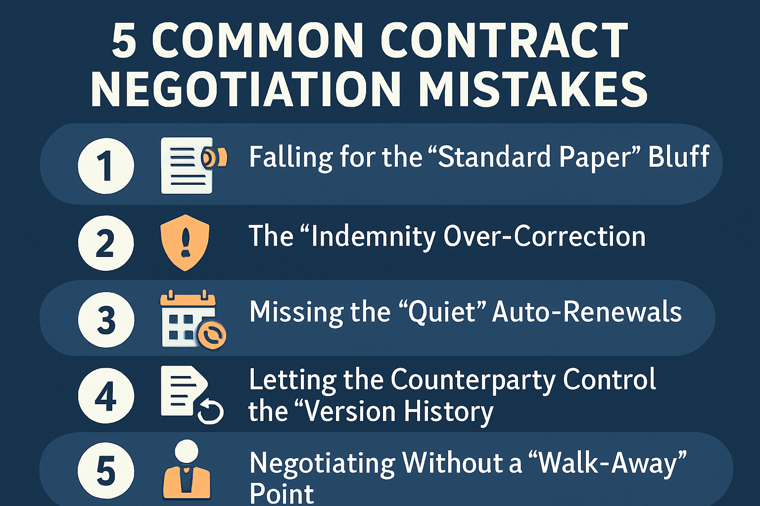 Discover the 5 most common contract negotiation mistakes and the tactics lean legal teams use to win deals faster without increasing headcount.