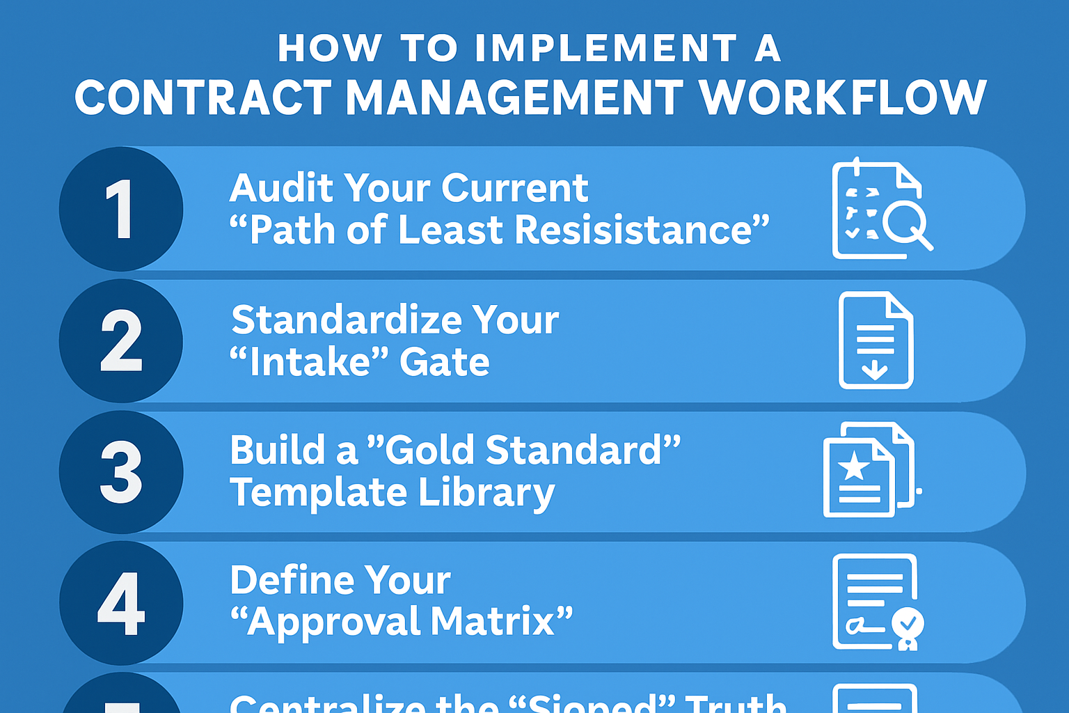 Follow our 5-step checklist to implement a contract management workflow that reduces bottlenecks and scales with your business.
