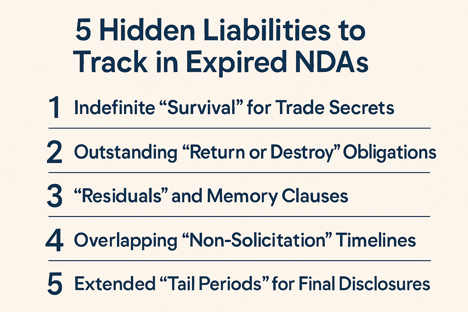 Follow our 5-step checklist to track survival clauses and hidden liabilities in expired NDAs.