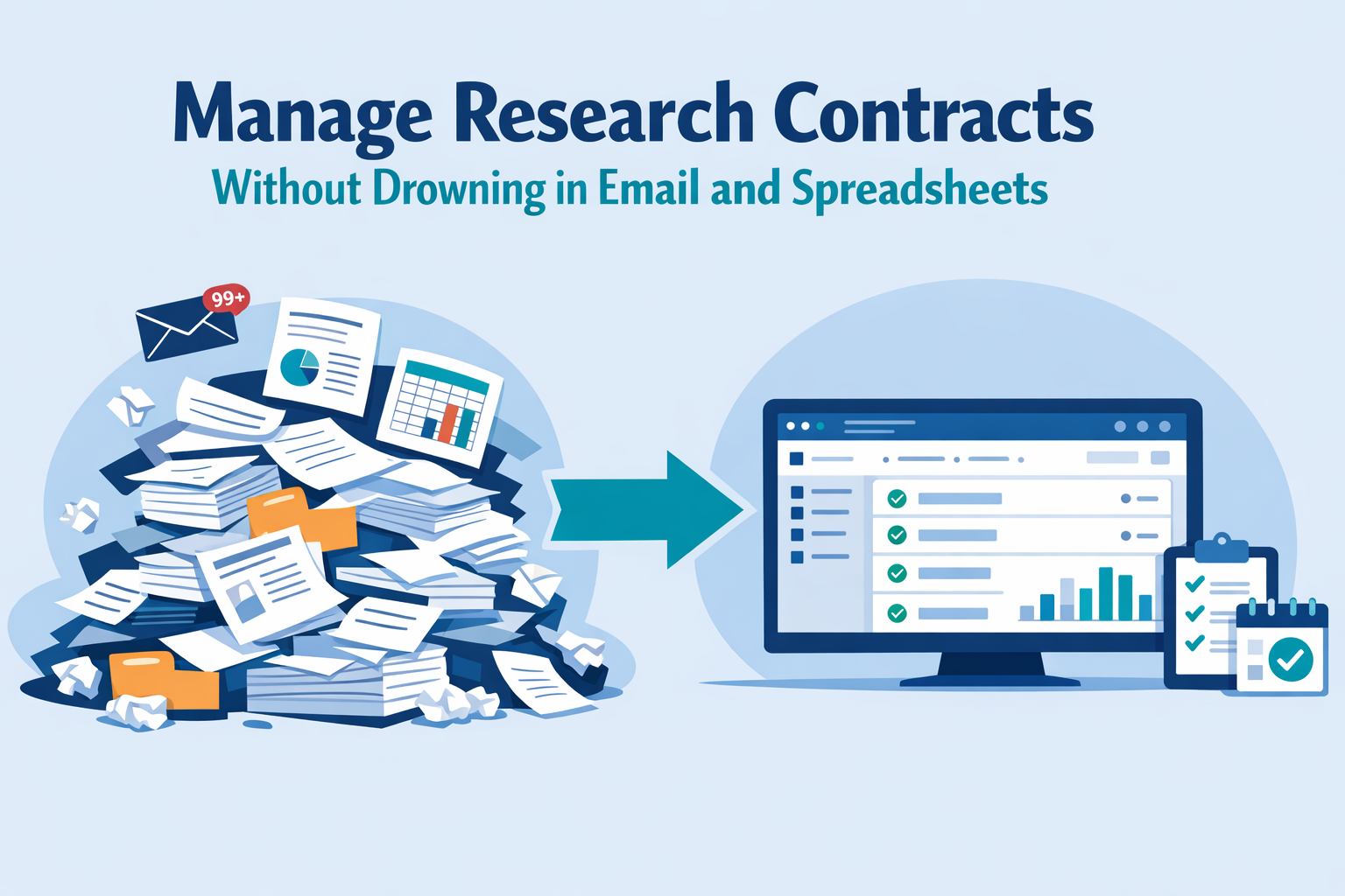 If your research office tracks contracts in spreadsheets and email threads, here's what you're risking, and how to move to a system that actually works.